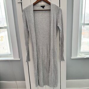 Dynamite Light Gray Ribbed Cardigan